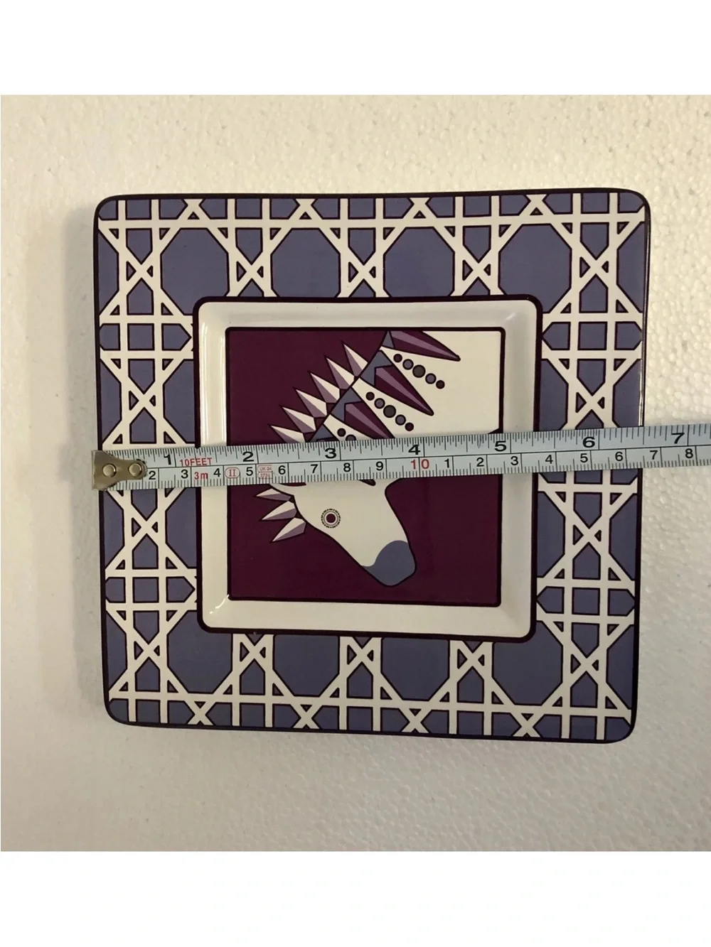 Jonathan Adler Happy Chic Square Purple Zebra Trinket Dish Plate